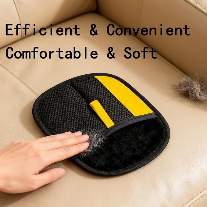 2 Pack Pet Hair Removal Glove, 2026 Upgraded Reusable Washable Electrostatic Pet Hair Removal Glove