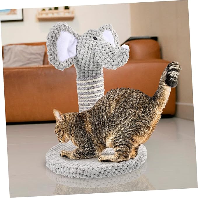 Alipis 2pcs Cat Scratching Posts Set with Natural Sisal Rope, Comfortable and Wear-Resistant Scratcher for Indoor Cats, Small Elephant and Zebra Design for Daily Kitten Use