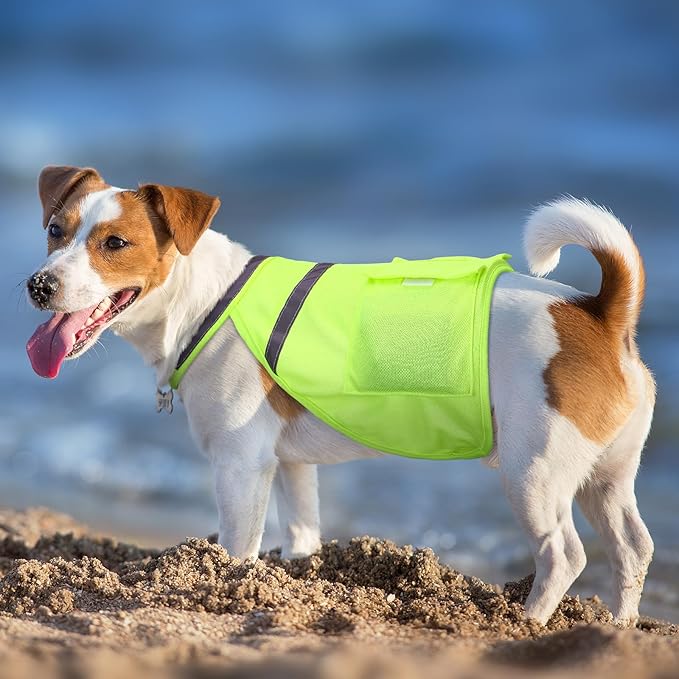 Aliceset 2 Pcs Dog Cooling Vest with 4 Recyclable Ice Pack Summer Outdoor Dog Cooling Harness Pet Adjustable Jacket Cooler(Large)