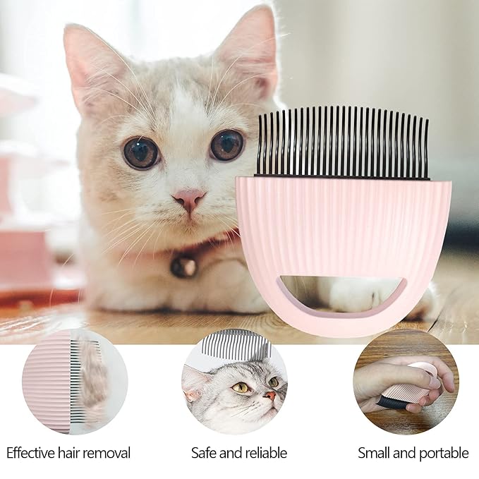 Cat Brush, Pet Massage Comb, Used To Remove Tangled Fluffy Loose Hair-Suitable For Cat/Dog/Rabbit Pet Hair Removal (Pink)
