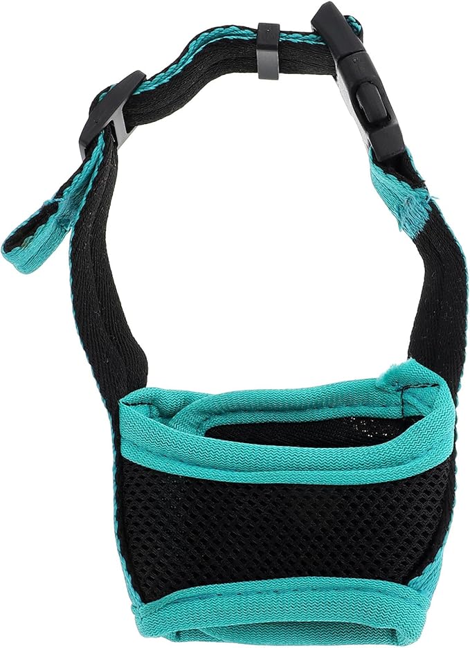 Kisangel Adjustable Anti-Biting Dog Muzzle Cotton Puppy Mouth Cover for Outdoor Use, Green Large Pet Muzzle, Humane Dog Supply for Chewing and Barking Control