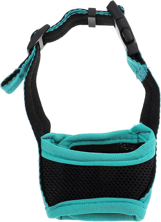 Kisangel Adjustable Anti-Biting Dog Muzzle Cotton Puppy Mouth Cover for Outdoor Use, Green Large Pet Muzzle, Humane Dog Supply for Chewing and Barking Control