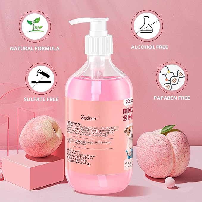 Pet Shampoo Soothe Sensitive Skin, Grooming Shampoo for Dogs and Cats, Pet Friendly Formula Deodorizing Dog Shampoo- Pet Supplies by Xcdsxer (17 Oz)