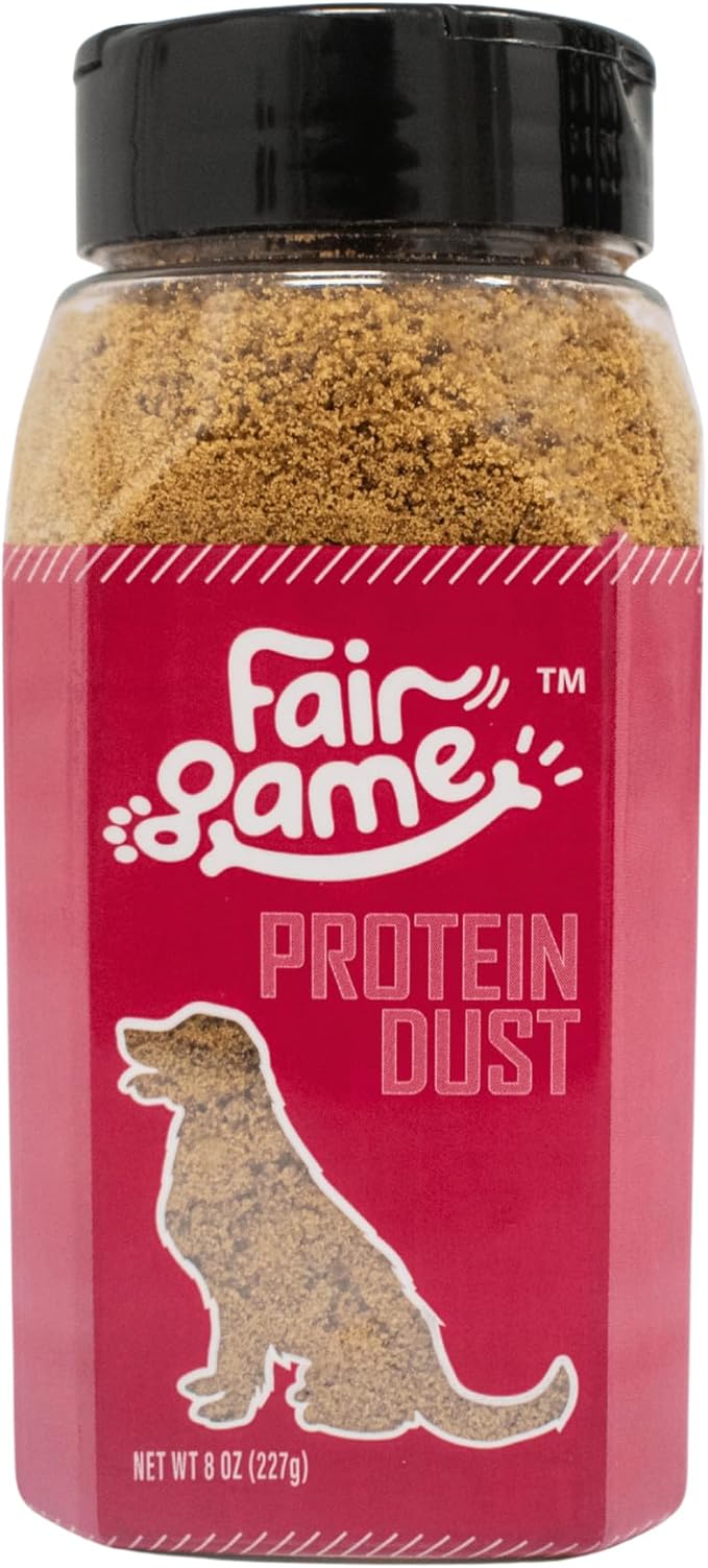 Fair Game Protein Dust Dog Food Topper, Free Range African Venison, High Protein 30%, Hormone Free, Air-Dried, 8 Oz