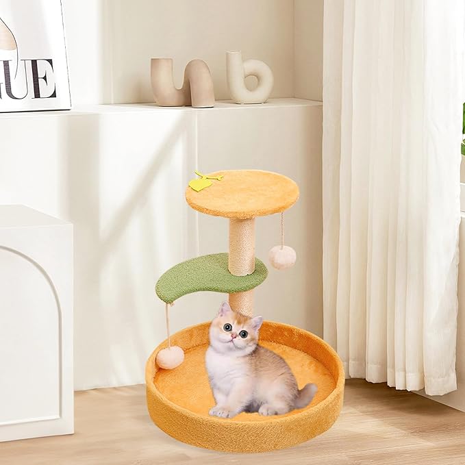 Cat Scratching Post & House in One - Orange