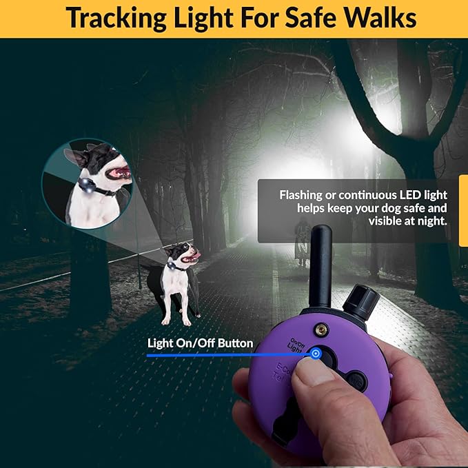 Educator ME-302 DMBC Micro E-Collar Two Dog Training Collar with Remote 100 Levels Safe Selectable Stimulation Night Light Waterproof Finger Clicker Rechargeable 1/3 Mile range for Small & Medium Dogs