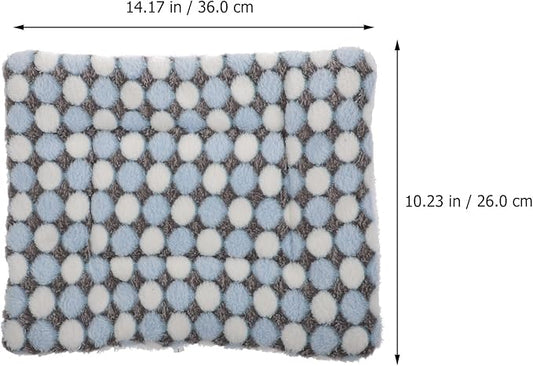 2pcs Blue Polka Dot Pet Sleeping Mats, Fluffy Dog Blanket and Comfortable Crate Mat, Warm Sofa Cushion Pad for Dogs and Cats, Indoor Winter Pet Bed Supplies