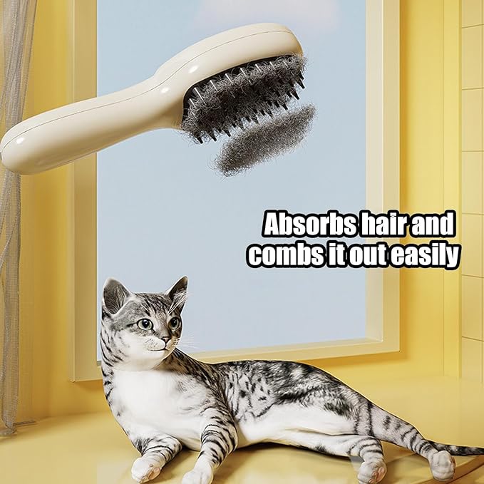 Cat Steam Brush, Anti-Static Quick Brush, Cat Grooming Tool, for Outdoor Detailing Home Cleaning Indoor Bathing Grooming Daily Travel Puppy Kitten
