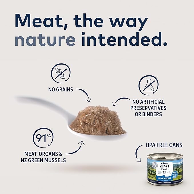 ZIWI Peak Canned Wet Dog Food – All Natural, High Protein, Grain Free, Limited Ingredient, with Superfoods (Lamb, Case of 12, 13.75oz Cans)