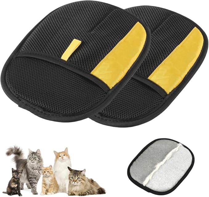 2025 Thickened Strong Pet Hair Removal Glove for Cats & Dogs, Electrostatic Gloves for Pet Grooming, Reusable Quick De-Shedding Gloves for Couch, Clothing, Carpet, Furniture, Car Seats (1pc) (2PCS)