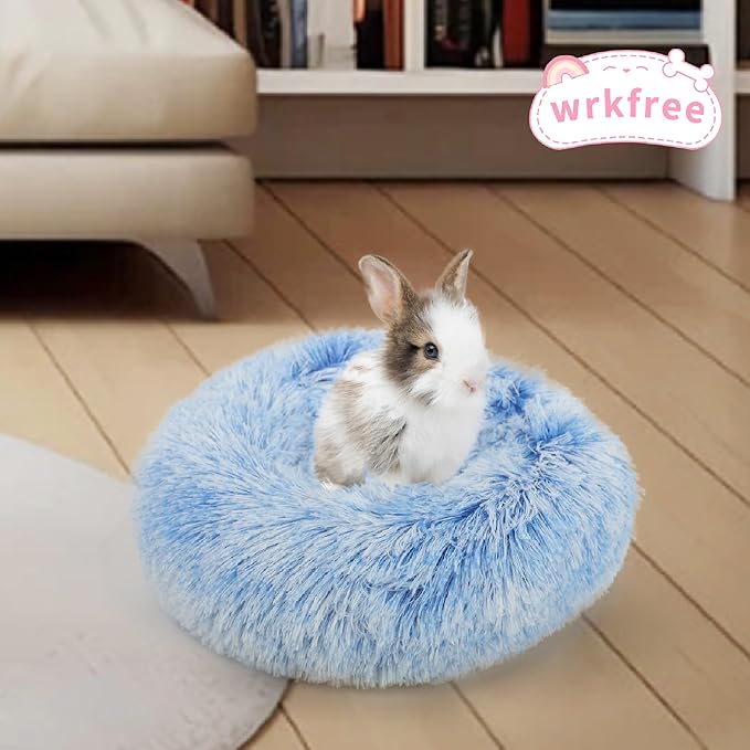Hamster Bed Cute Blue and White Warm Cushion for Small Animal - Comfortable Sleep Mat Pad for Guinea Pigs/Hedgehog/Squirrel/Mice/Rats/Chinchilla Nest House 11.8 inch