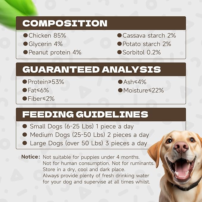 Chicken Jerky Dog Treats, Real Chicken Strips Dog Training Treats Soft Rawhide-Free Chews Healthy Snacks for Small Medium Large Breed 10.58oz