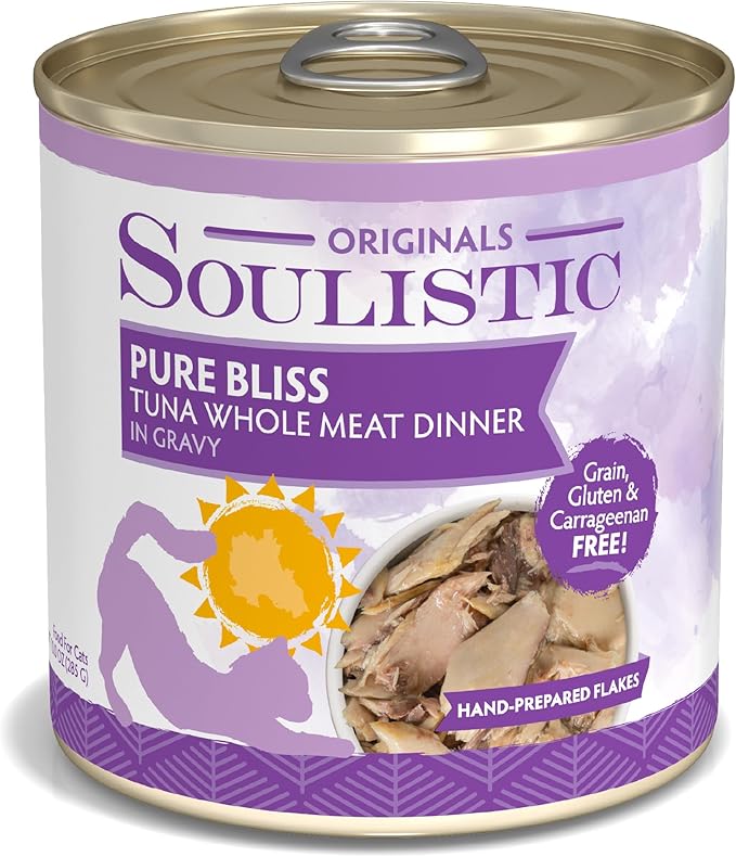 Soulistic Originals, Pure Bliss Tuna Whole Meat Dinner in Gravy, 10oz Can, Pack of 8