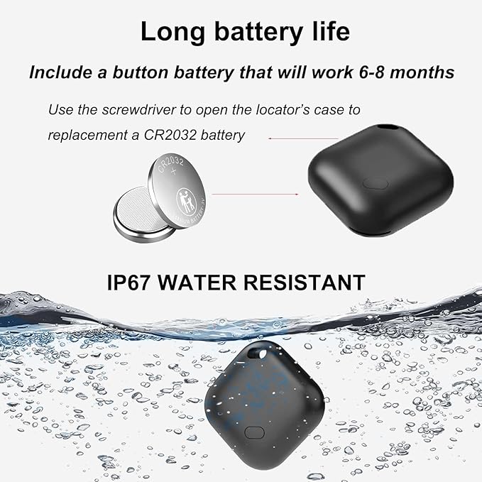 Bluetooth Tracker for Android, Item Finder Tag Works with Google Find My Device(Find Hub) App Key Finder/Luggage Tracker/Item Locator for Wallet,Backpack,Luggage-Black