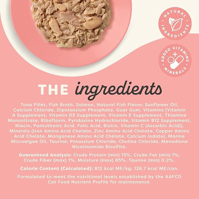 Applaws Vitality Grain-Free Shredded Wet Cat Food in Broth in 3 Tuna Flavors (12 Cans Total, 2.47 oz Each) Plus Shaynanigans Silicone Lid