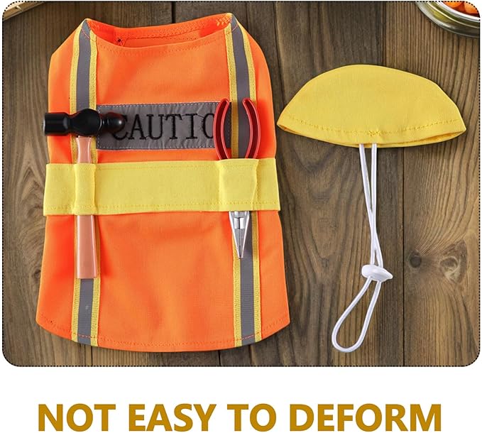 CRAFTHROU Engineer Appearance Dog Costume Wear-Resistant Adorable Puppy Clothes Orange M Size Pet Supply for Dogs Party and Holiday Dressing