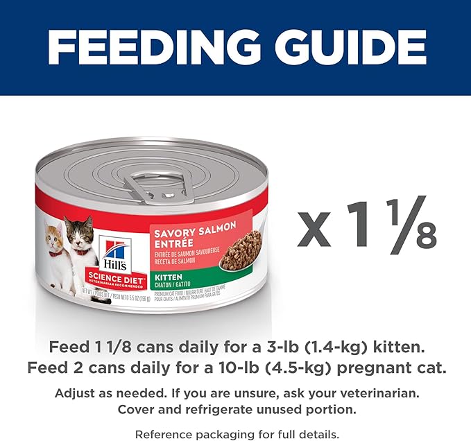 Hill's Science Diet Kitten, Kitten Premium Nutrition, Wet Cat Food, Salmon Minced, 5.5 oz Can, Case of 24