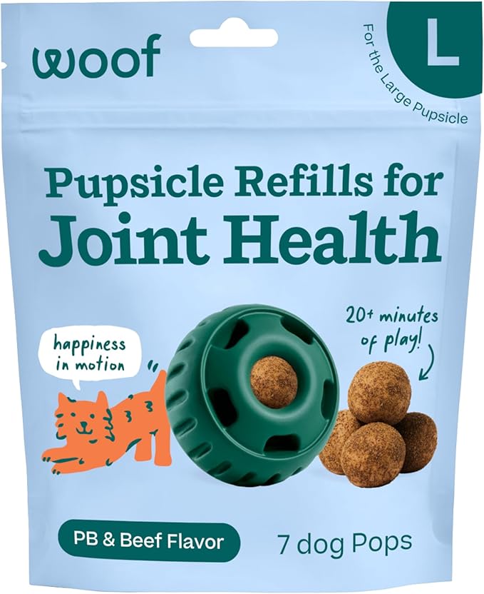 WOOF Hip & Joint Pupsicle Refill Pops - Dog Supplement for The Pupsicle Toy to Support Joint Health, Recovery, and Mobility - Large Pops