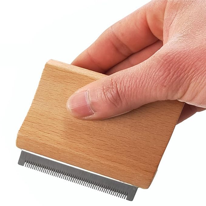 Dog Brush for Shedding, Pet Hair Removal Tool, Cat Grooming Supplies, Wooden Handle Pet Shedding Comb Combs for Dogs, Cats & Horses (Small)