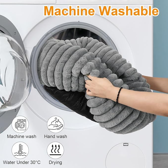 Washable Large Dog Bed,Calming Anti Anxiety Round Donut Dog Bed,Fluffy Puppy Beds for Small Dogs,Cute Kitten Cat Beds for Indoor Cats,Anti-Slip Comfort Pet Beds for Large Size(Grey,XL)