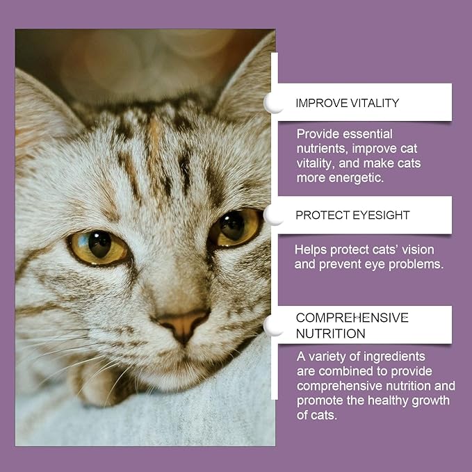80 Pieces Cat Taurine Chewable Tablets for Cats-Multivitamin Taurine for Cat Nutrition Supplement