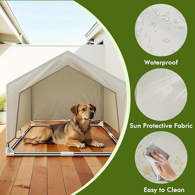Outdoor Meduim Pet Shade Shelter Tent - Stainless Steel Frame with Ground Stakes for Stability, Spacious Sun Canopy for Dogs, Cats & Other Pets