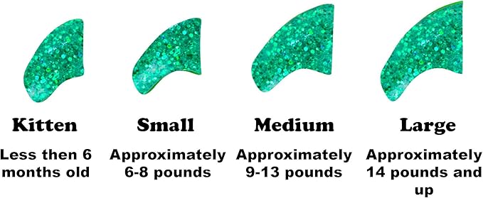 6 Month Supply Soft Nail Caps for Cats Seafoam Glitter Small - Extra Adhesives