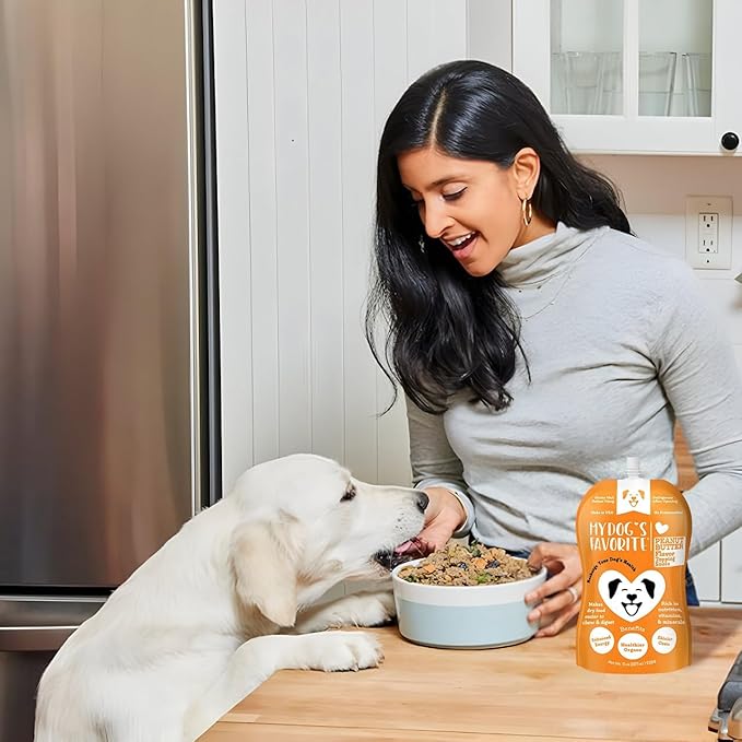 My Dog's Favorite Organic Dog Food Topper - Peanut Butter Food Topper Nutrient-Rich Meal Enhancer Omega-3 Vitamin E - Healthy Dog Wet Food for Skin Digestion - Ideal for Picky Eaters & Dry Food (8oz)