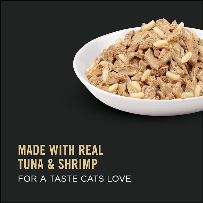 Purina Pro Plan Gravy, High Protein Wet Cat Food, COMPLETE ESSENTIALS Tuna, Shrimp & Rice Entree in Sauce - (Pack of 24) 3 oz. Pull-Top Cans