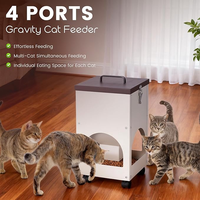 Automatic Cat Feeder for Multiple Cats,9L/40 Cups Large Capacity Gravity Cat Food Dispenser for Dry Food,Pet Feeder Station for Puppy Kitten or Rabbit
