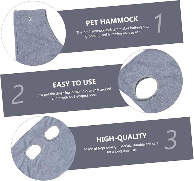 Mikikit PET Grooming Hammock for Dogs and Cats Waterproof PET Nail Clip Bag Adjustable Grooming Hammock Cloth and Trimming Support