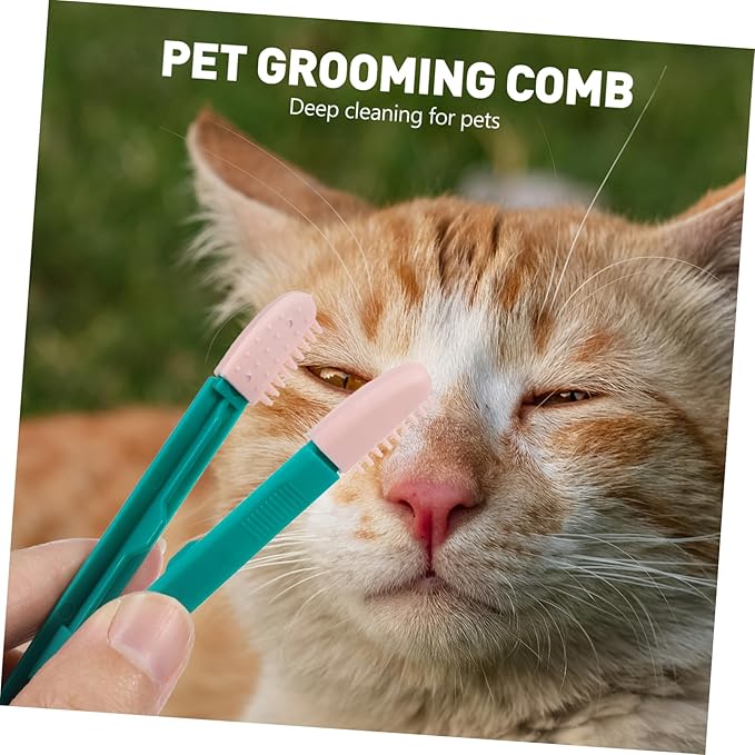 2pcs Cat Self Soft Bristle Cleaning Brush for Cats Tear Stain Comb Kitten Supply