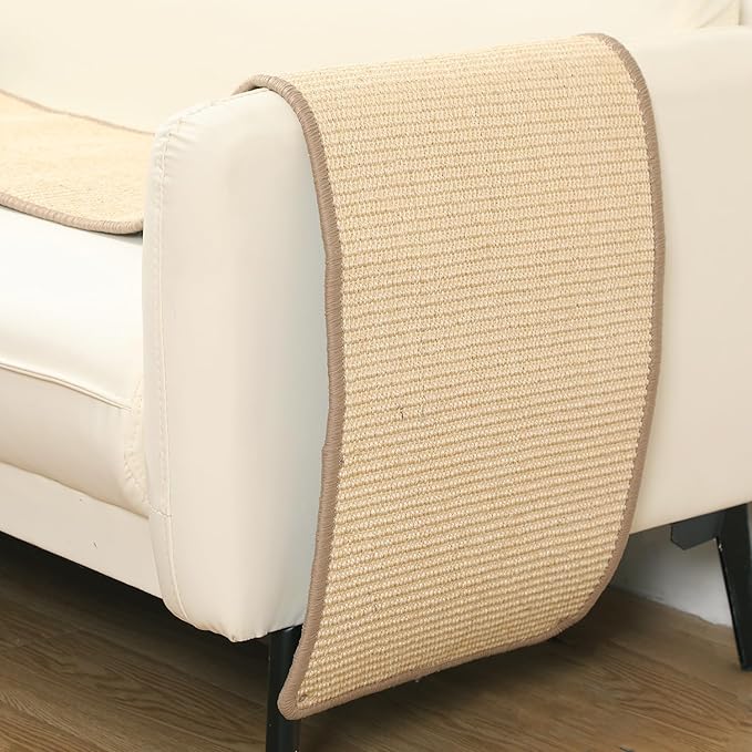 66.93x13.38x0.32 inch Thickened Cat Wall Scratcher Carpet, Cat Climbing Wall, Durable Cat Wall Furniture, Tall Cat Scratching Post, Wall Scratchers for Indoor Cats, Couch Sofa Protector (Brown)