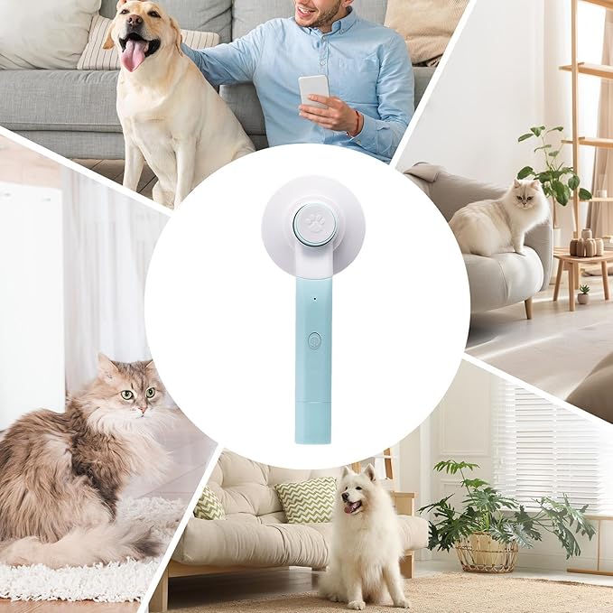Cat Brush for Shedding,with Nail File Curved Non-Slip Handle | Cat Brush Dog Grooming Supplies - for Long Short Hair Undercoat Removal Cleaning Bathing Dematting Indoor Home