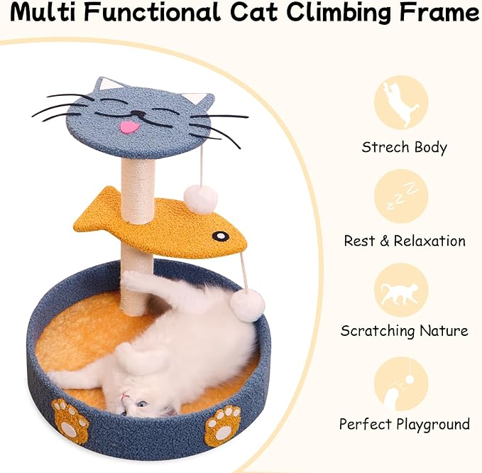 Cat Scratching Posts Cat Tree House Cat Scratching Post Cute Cat Scratcher Cute Scratching Post Cat House in One Blue