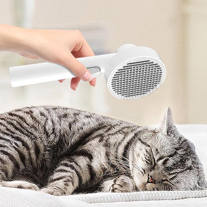 Brosse Feline, Cat Grooming Brosse Poils Animaux, Brosse Vapeur Chat, Cat Brush for Shedding, Cleaning Slicker Brush, Dog Brush, Pet Brush for Cats, Pet Supplies Accessories (A)