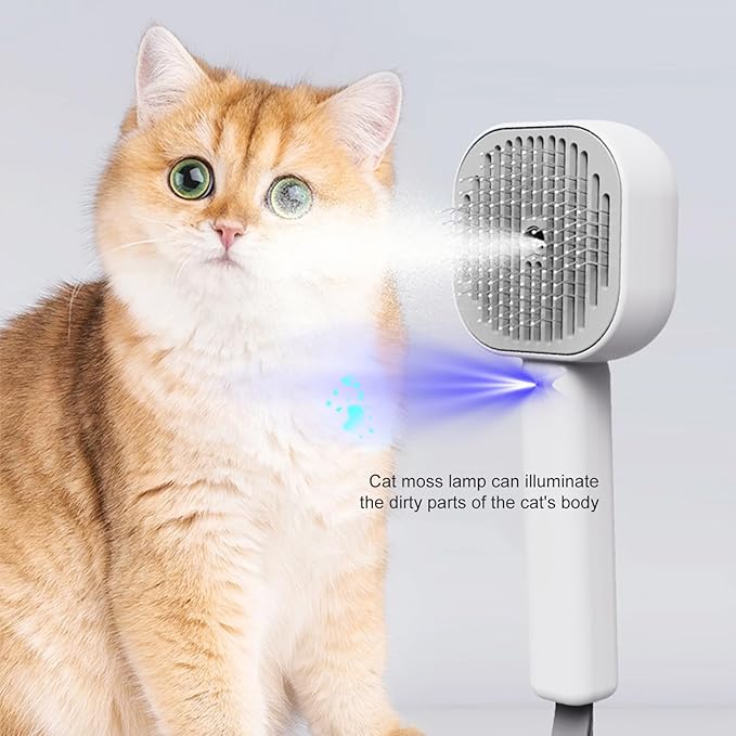 Cat Steaming Brush - Multifunctional Gentle Detangling, Non Irritating Hair, Water Spray Grooming Tool, Pet Care Accessory | Long Short Coat Dogs Puppy for Long Short Coat Dogs Puppy