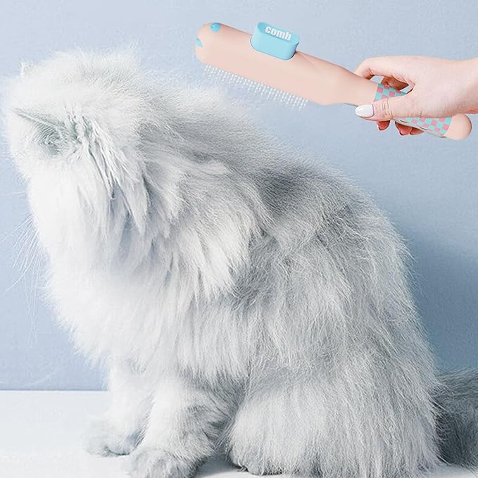 Comb for Cats,Self-Cleaning Supplies with Metal Teeth | Cat Comb for Shedding | for Dog Puppy Animals Indoor Home Shedding
