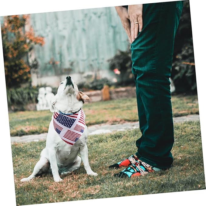 YARNOW Pet Triangle Bandana American Flag Dog Scarf Decorative Independence Day Bandana Festival Pet Supplies for Dogs and Cats