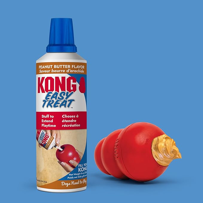 KONG Easy Treat Dog Paste 3-Pack – Mess-Free Stuffing Toys, Training & Reward Treats, Made in USA, Highly Digestible, No Refrigeration Needed (Peanut Butter)