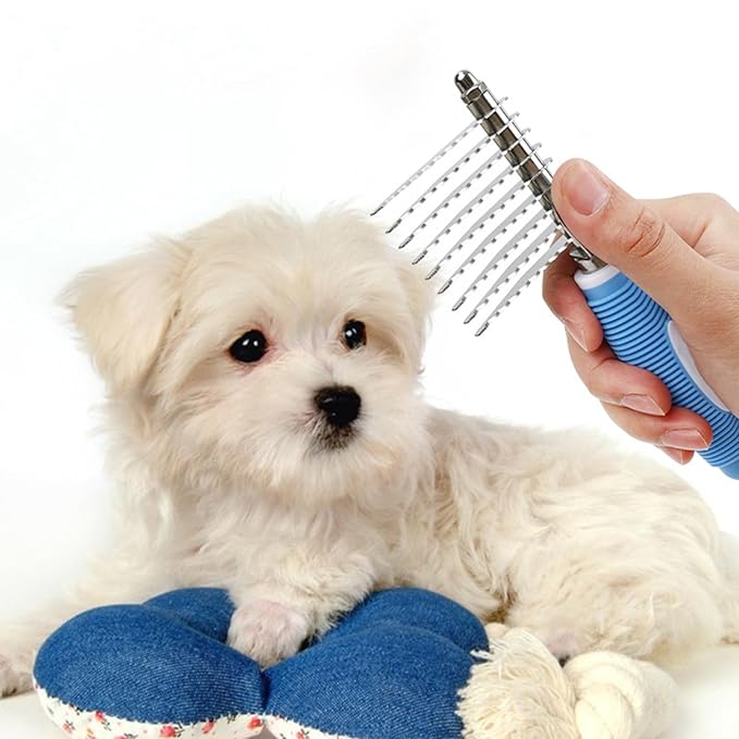 Dematting Comb for Cats | Metal Grooming Pet Supplies - Grooming Brush for Long Haired Cats - for Small Medium Long Short Puppy Kitten Home Indoor