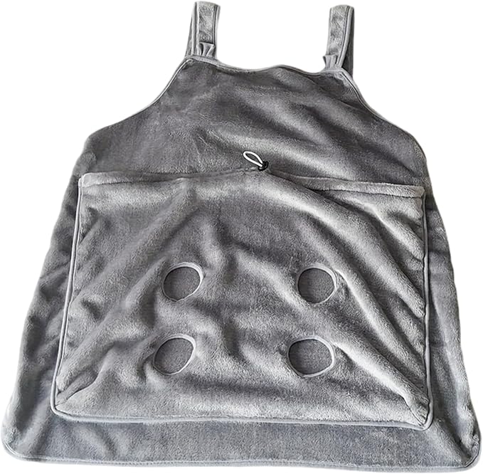 Cat Sling, Soft Flannel Cat Apron with Claws Holes, Multifunctional Adjustable Pet Carrier for Nail Cutting, Cozy Sleeping