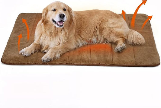 Dog Crate Pad for X Large Dog - 41x27 Memory Foam Dog Bed, Washable & Anti-Slip Dog Bed Mat, Ultra Soft Kennel Pad for Dogs Cozy Sleeping Mat, Khaki