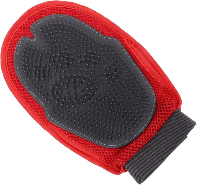 Double Sided Pet Grooming Glove with Breathable Mesh for Gentle Deshedding and Efficient Massaging Comfortable Padding to Prevent Sweating Suitable for Bathing and Hair Care