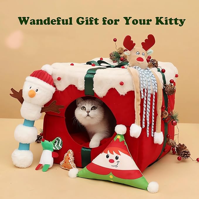 Cat Sleeping Bag for Indoor Cats - Pet Slipper Cave Bed for Indoor Cats and Small Dogs, Cozy & Soft Plush, Anti-Slip & Durable, Washable for Kittens and Puppies