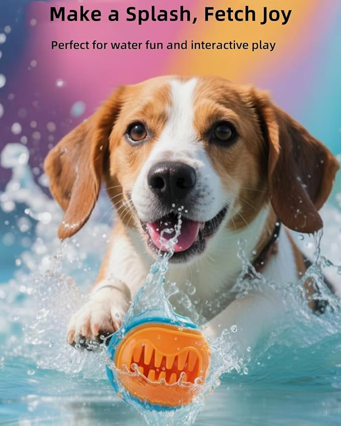 6Pack Dog Treat Dispenser & Squeaky Toy Balls 2.5 Inch/6.5cm Durable Chew Toys for Teeth Cleaning, Slow Feeding Interactive Fetch and Training, Floating Water Toys for Medium Small Dogs