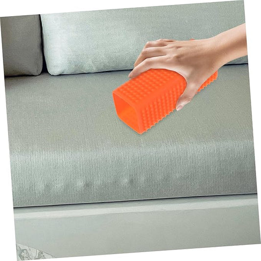 Silicone Brush Sofa and Carpet Cleaner for Dogs Cats and Horses Easy to Use Orange for Home and Car Upholstery
