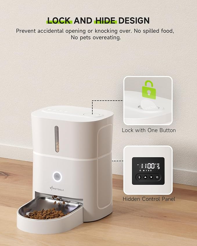 Automatic Cat Feeder, 2.4G Wi-Fi Cat Food Dispenser with APP Control, 3L Timed Pet Feeder for Pet Dry Food, 1-10 Meals Per Day