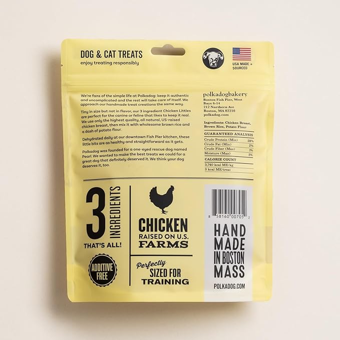 Polkadog Chicken Littles Crunchy Training Bits 3 Pack - All Natural, Limited Ingredient, Training Treats for Dogs. Great for Allergies, Handcrafted in USA - 7oz (3pk)