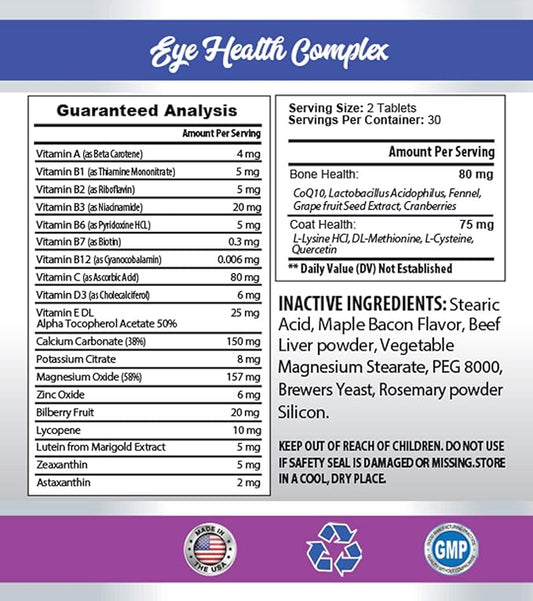 cat Dental Treats - Cats Total Health Complex - Joint Coat Eye Immune Support Formula - cat Immune System Support - 3 Bottles (180 Tablets)